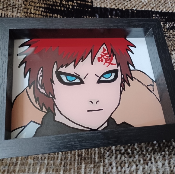 Gaara (Naruto) Anime Glass Painting - 4 x 6 Photo Frame - Picture 1 of 5